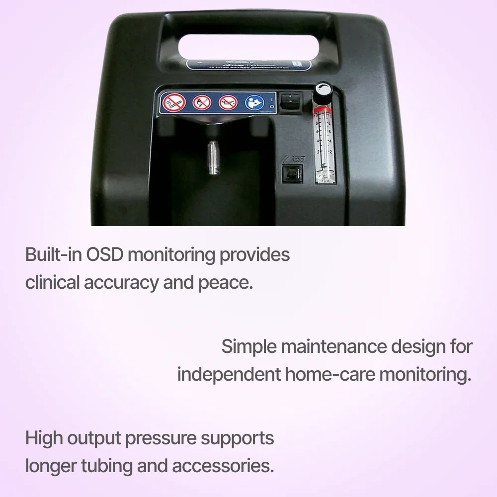DeVilbiss Oxygen Concentrator 10 Liter OSD monitoring panel
