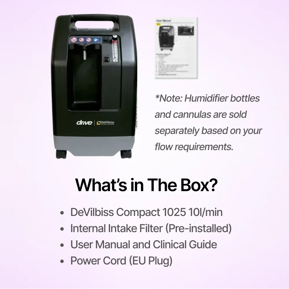 DeVilbiss Oxygen Concentrator 10 Liter what's in the box