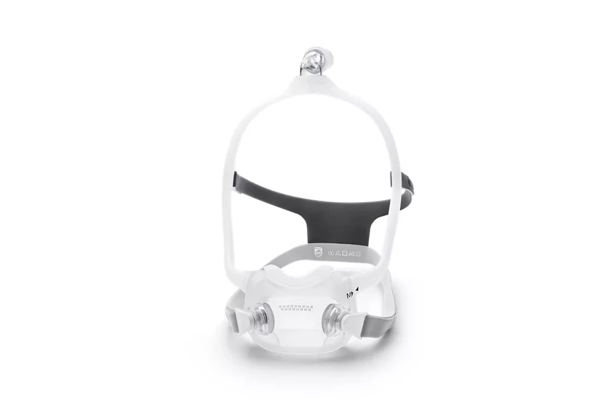 Philips DreamWear nasal mask, rear view, showing single-strap headgear