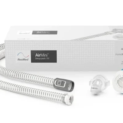 AirMini F20 setup pack box with tubing, connector and HumidX F20 cartridge