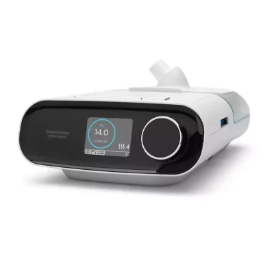 Philips Respironics DreamStation BiPAP AVAPS noninvasive ventilator with 14.0 cmH2O pressure control display