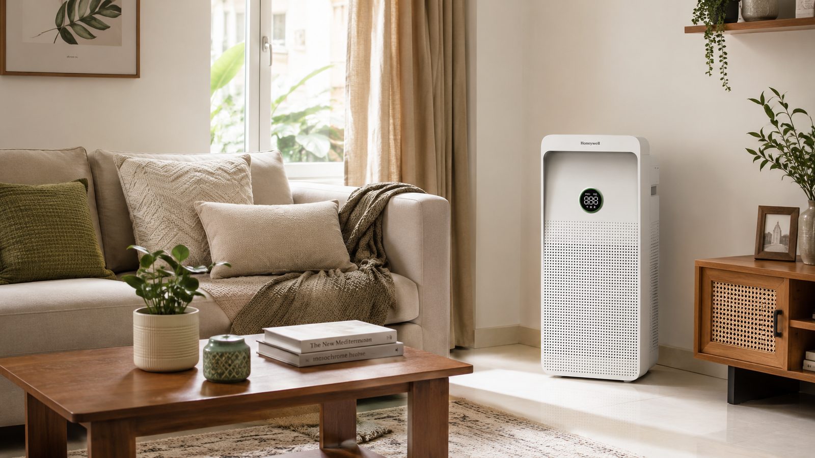 Honeywell Air Touch U1 air purifier in a modern living room