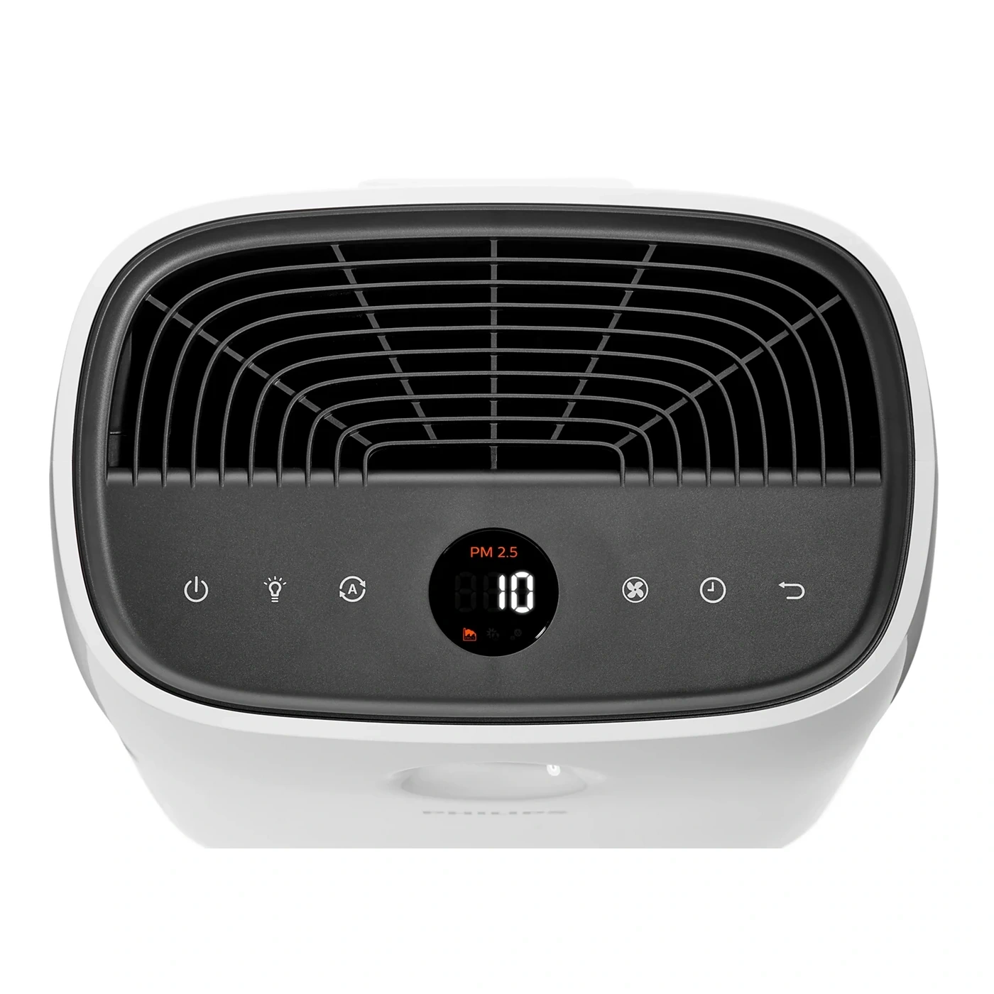 Philips AC2887/20 top control panel with PM2.5 digital display and touch buttons