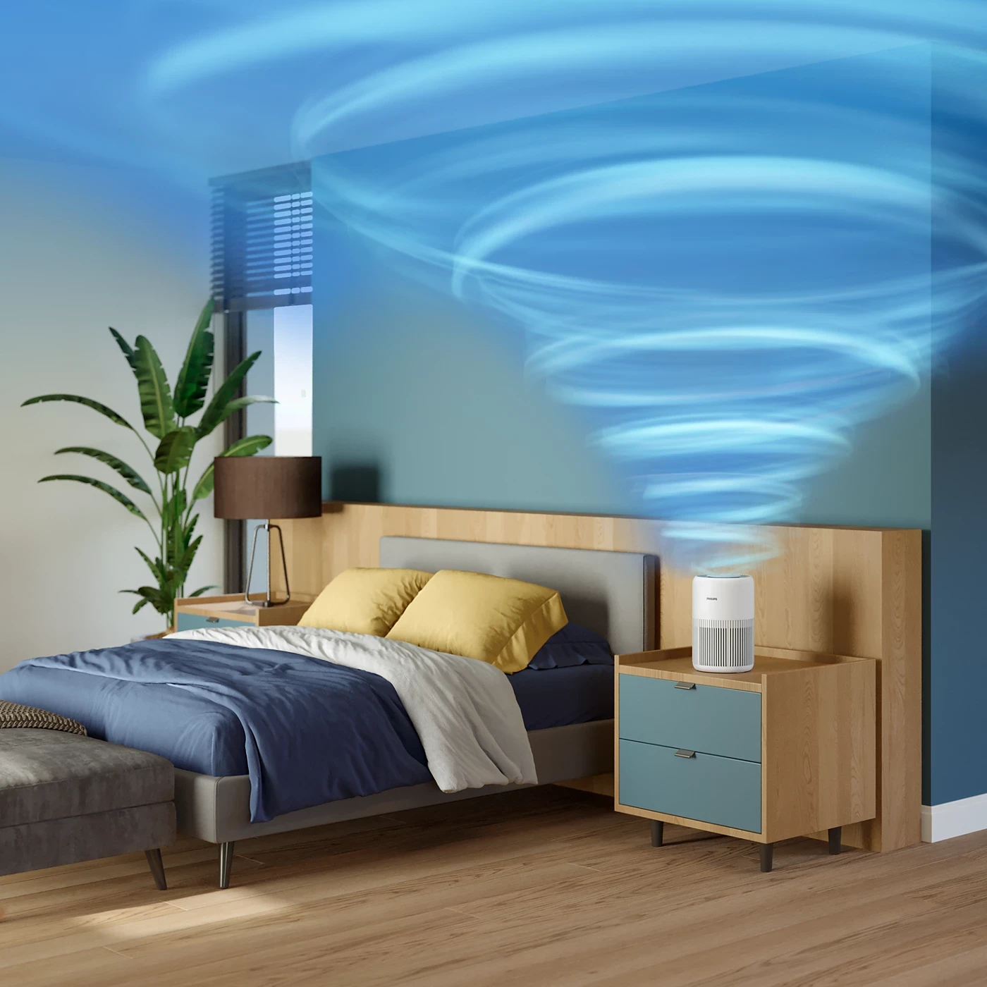 Philips AC0920/60 room airflow, 360 degree suction