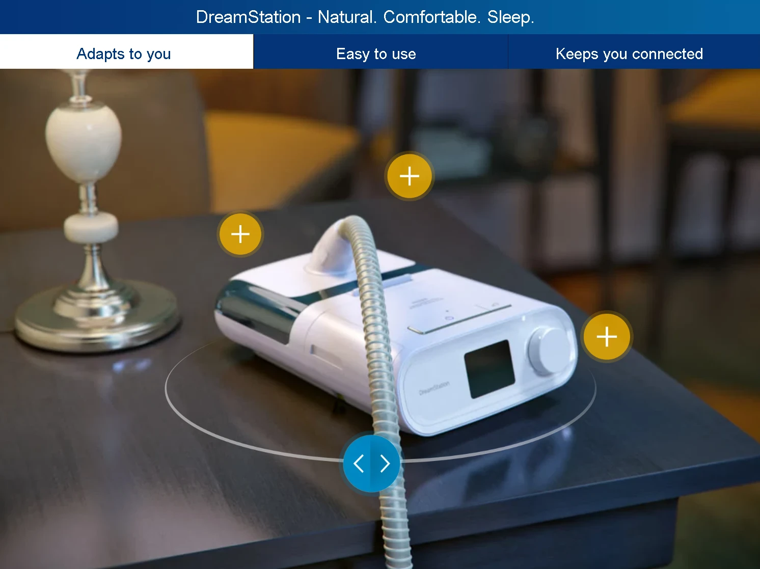 Philips DreamStation Auto CPAP bedside setup