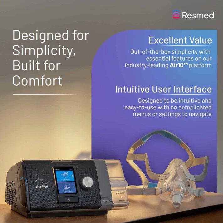 ResMed AirStart 10 designed for simplicity and comfort — excellent value, intuitive user interface