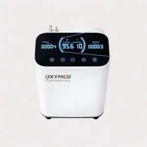 Oxymed Cure 5 LPM Oxygen Concentrator front view with digital display