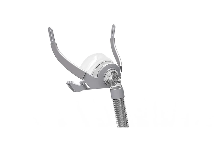 BMC N5B nasal mask frame and cushion, angled close-up view
