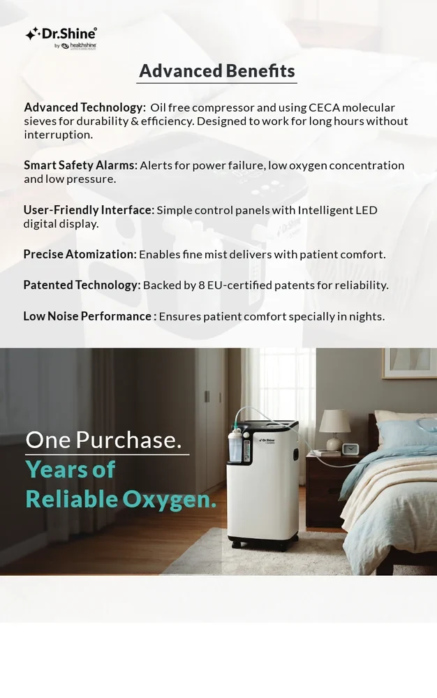 Dr Shine Oxy365 Oxygen Concentrator advanced benefits