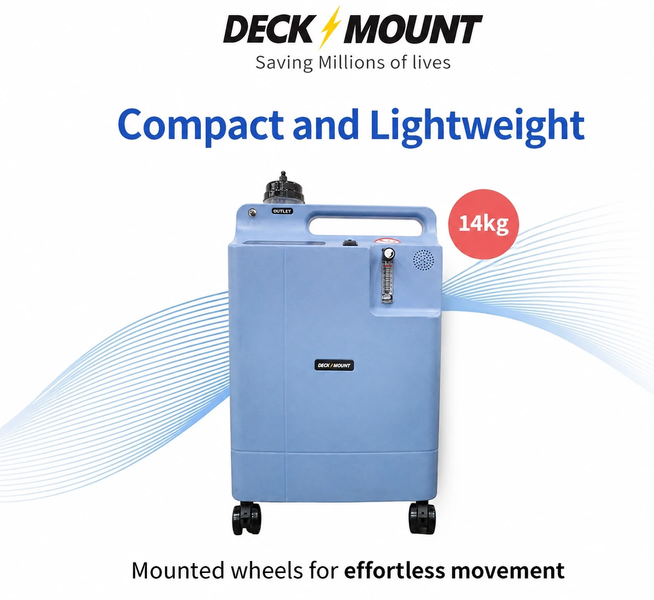 Deck Mount GeneO2 Oxygen Concentrator compact lightweight design