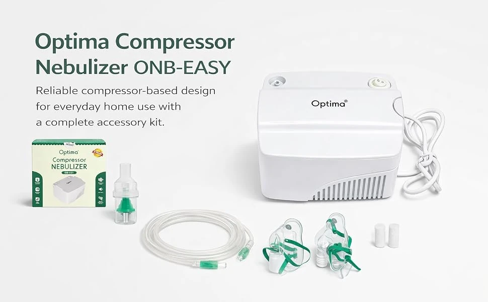 Optima ONB Smart compressor nebulizer complete accessory kit contents