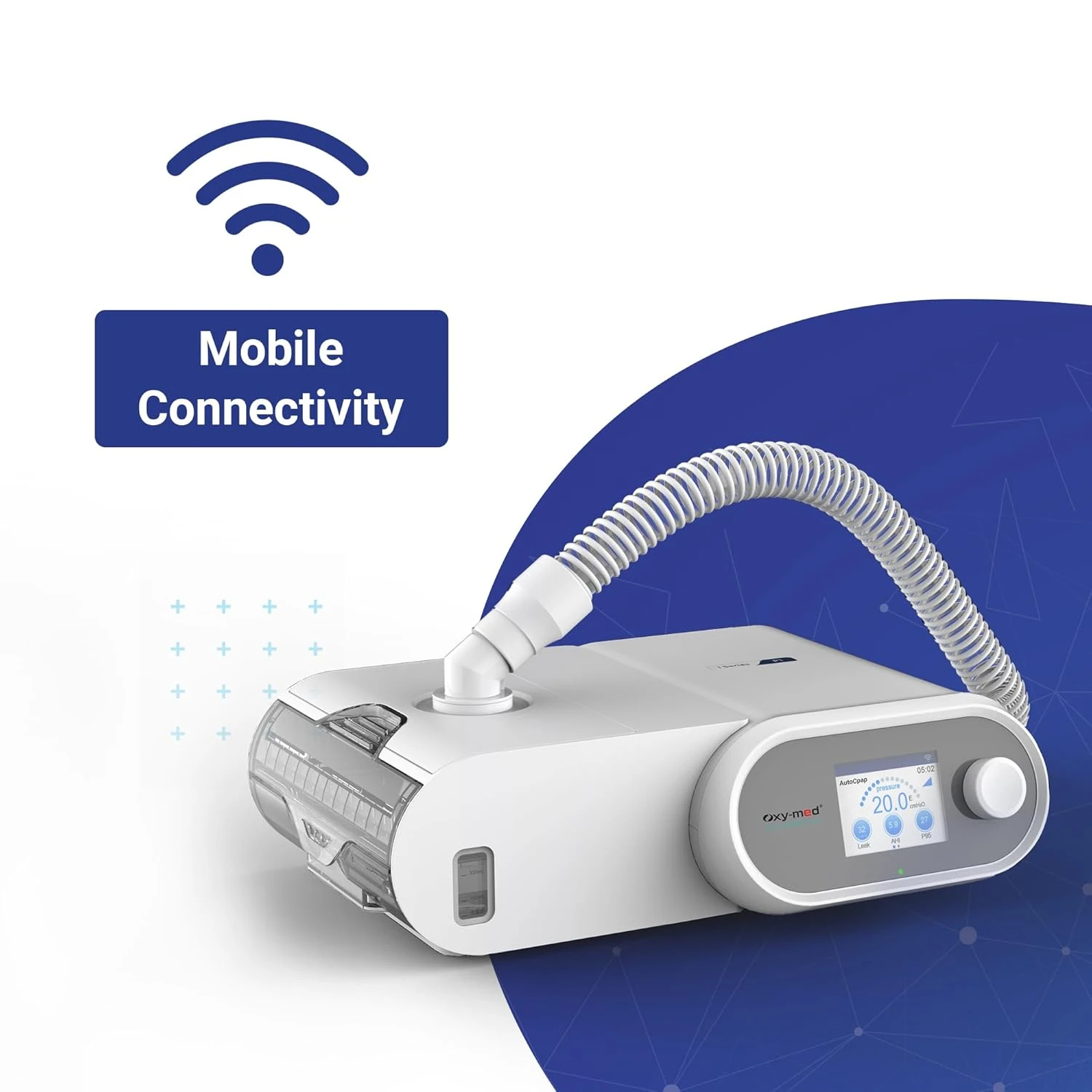 Oxymed SleepEasy AutoCPAP mobile connectivity for tracking sleep therapy data