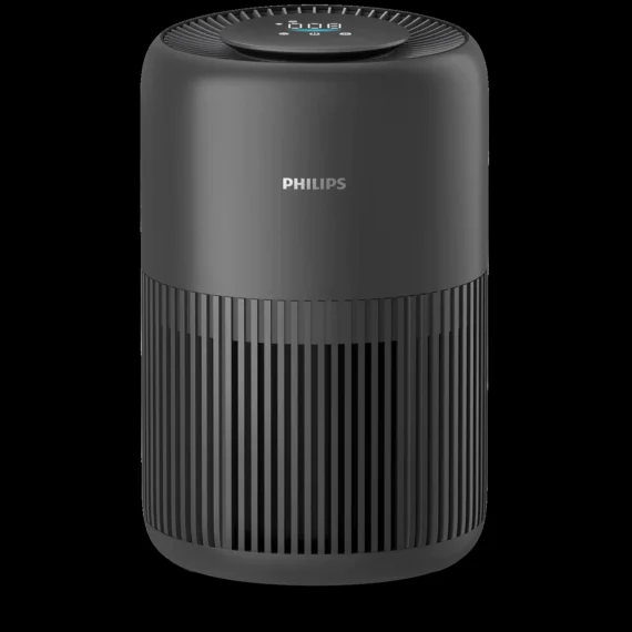 Philips AC0950/60 air purifier front view with digital display and touch controls