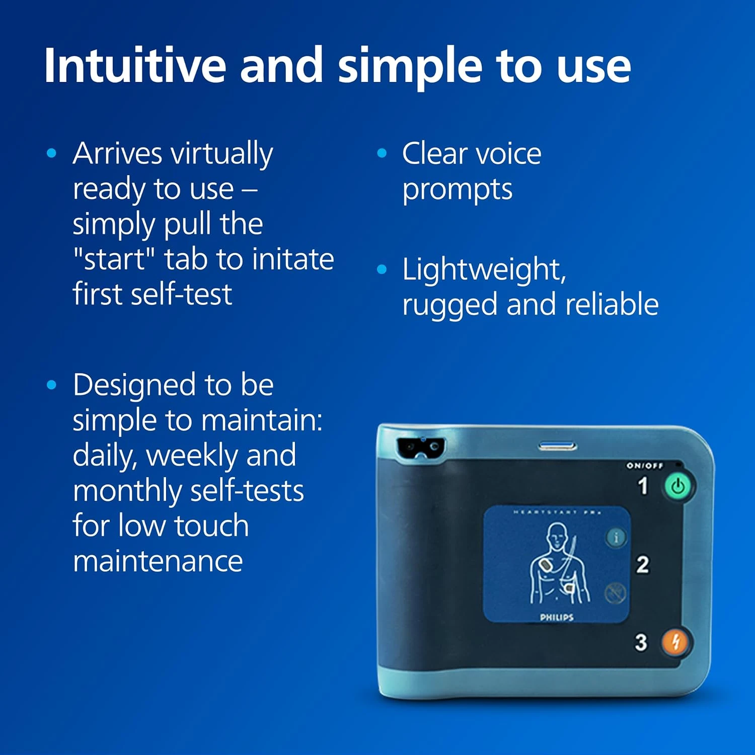 Philips HeartStart FRx intuitive voice-guided use