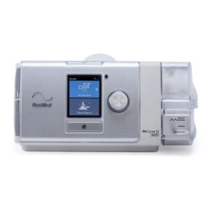 ResMed AirCurve 10 VAuto Bilevel BiPAP machine with integrated humidifier — front view