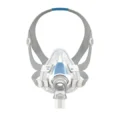 ResMed AirFit F20 full face CPAP mask on display form, front-facing product shot, no model