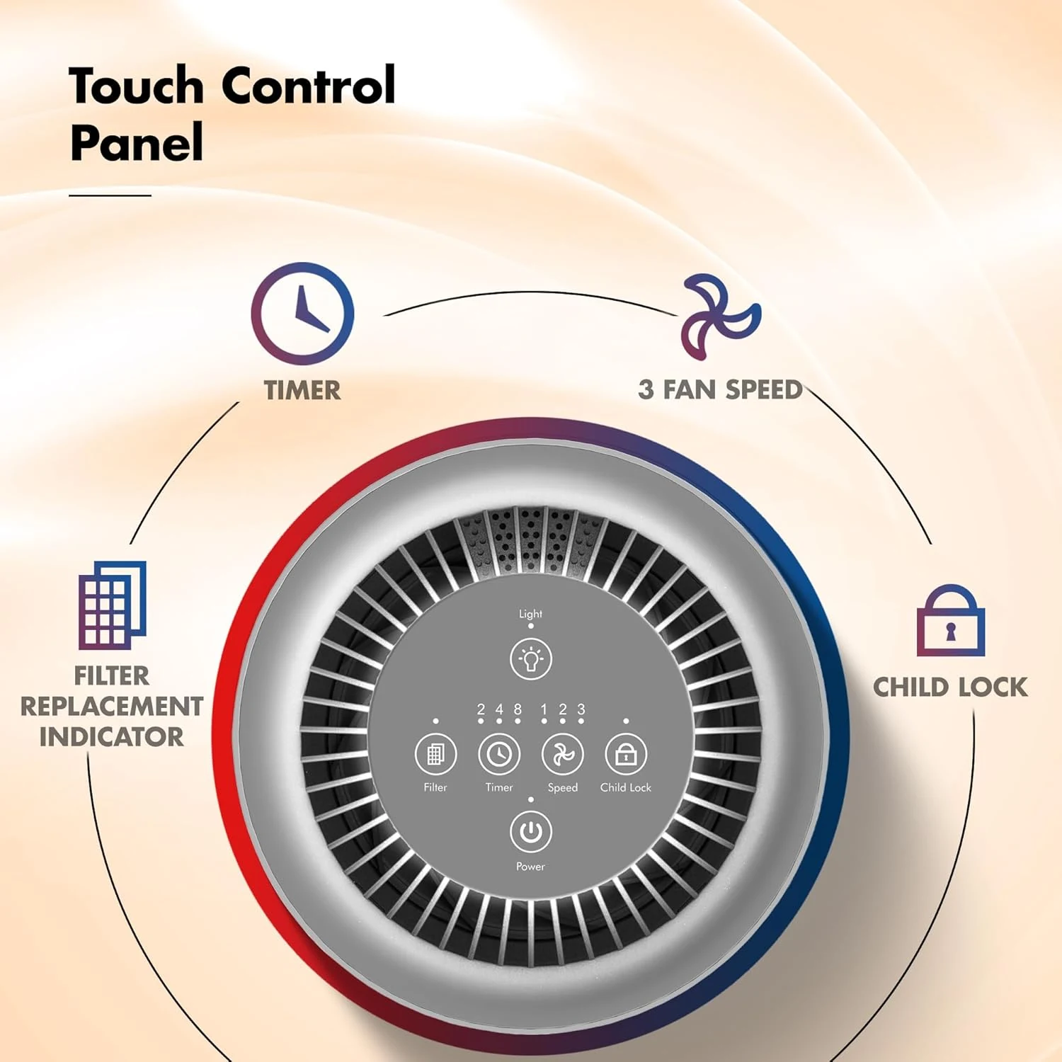 WOZOYO Pure Air PA1 touch control panel
