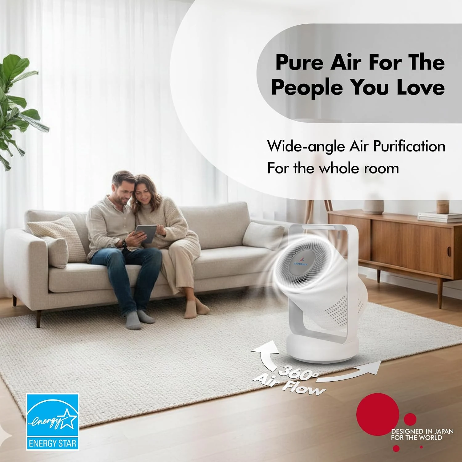 WOZOYO Pure Air PA4 wide angle 360 airflow