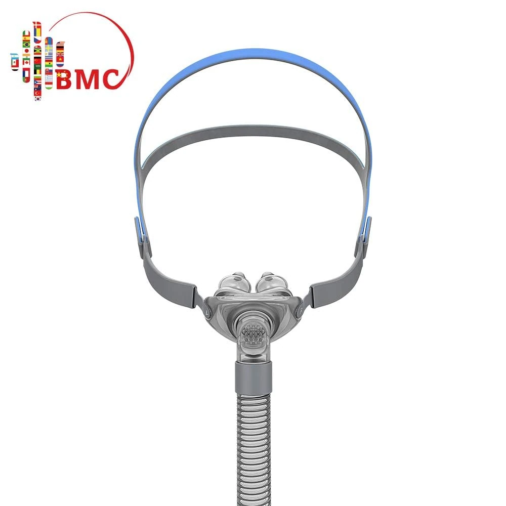 BMC P2 Nasal Pillow Mask, front view showing frame and pillows