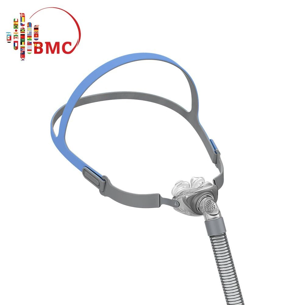 BMC P2 Nasal Pillow Mask, side view showing ball-and-socket swivel